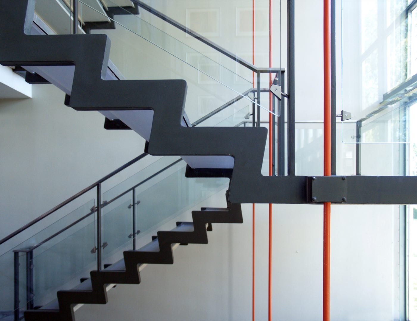 Alma Road House, stair to the new wing